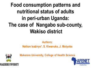 Food consumption patterns and nutritional status of adults in peri