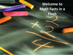 Welcome to Math Facts in a Flash