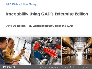 Traceability Using QAD`s Entperise Edition