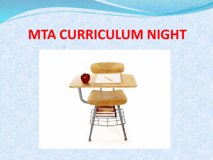MTA Curriculum Night