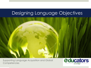 Designing Language Objectives - Edu