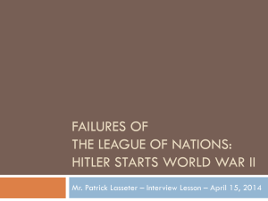 Failures of the league of nations: Hitler starts world war II