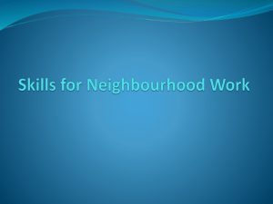 Skills for Neighbourhood Work - Community Development Alliance