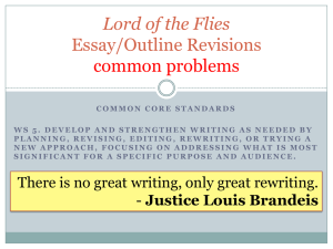 Lord of the Flies Essay/Outline Revisions