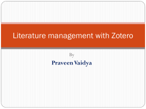 Literature management with Zotero