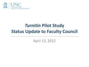 Turnitin Pilot Study Status
