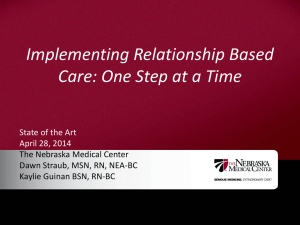 Implementing Relationship Based Care