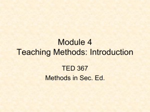 Introduction to Teaching Methods