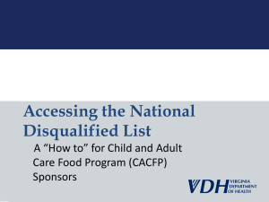 Accessing the National Disqualified List