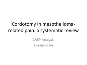 Cordotomy in mesothelioma-related pain: a systematic review