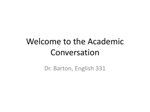 Welcome to the Academic Conversation