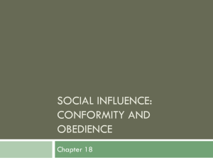 Social Influence: Conformity and Obedience