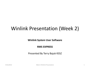 Winlink Presentation (Week 2)