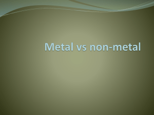 Metal vs non-metal