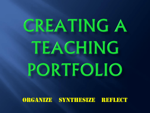 Creating a Teaching Portfolio