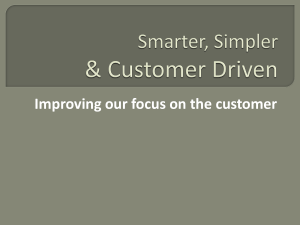 Smarter, Simpler & Customer Driven