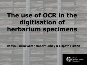 The use of OCR in the digitisation of herbarium specimens