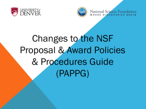 NSF Updates to PAPPG