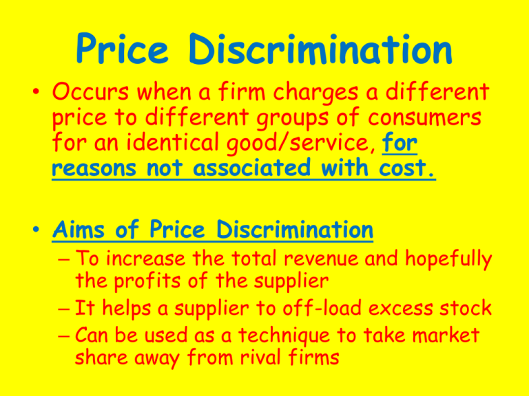 What Are The 3 Types Of Price Discrimination With Examples