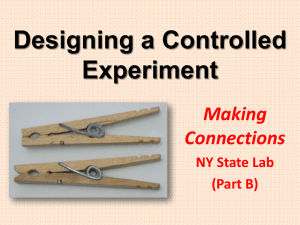 Making Connections - Designing a Controlled Experiment Procedure
