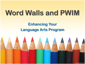 Word Walls And PWIM - Reading Strategies that Work