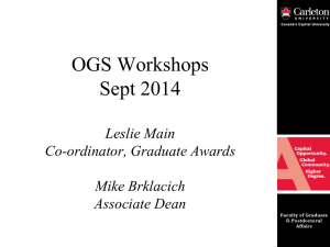 OGS Application Tips - Current Grad Students