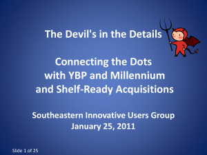 Connecting the dots - Southeastern Innovative Users Group