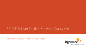 User Profile Service Overview - Keith Tuomi