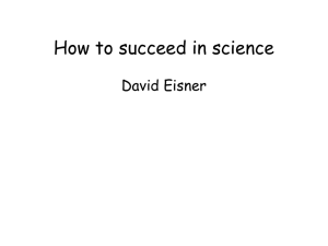 How to succeed in science – David Eisner