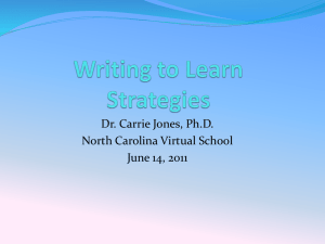 Writing to Learn Strategies - onlinesummer