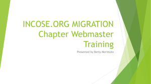 INCOSE.org MIGRATION Chapter Webmaster Training