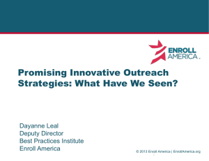 Enroll America: Innovative Outreach Strategies to