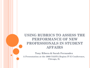 using rubrics to assess the performance of new professionals in