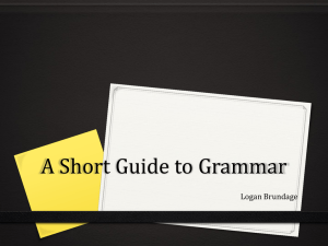A Short Guide to Grammar