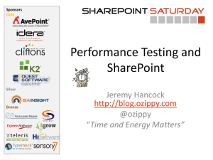Jeremy Hancock - Performance Testing in SharePoint
