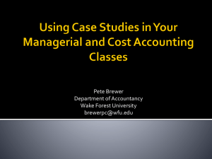Managerial Accounting - Henry W. Bloch School of Management