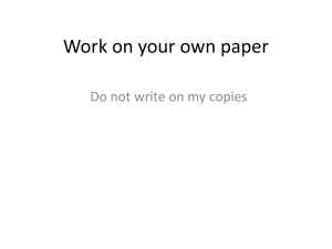 Work on your own paper - Catawba County Schools
