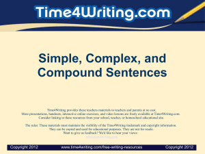 Simple, Complex, and Compound Sentences