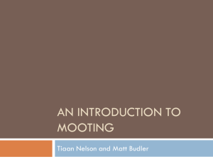 An introduction to mooting - University of Auckland Mooting Society