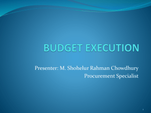 BUDGET EXECUTION - Ministry of Finance
