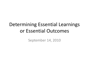 Determining Essential Learnings