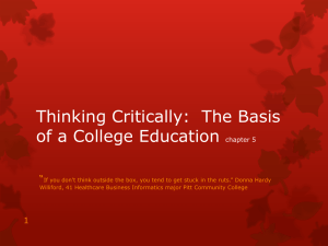 Thinking Critically: The Basis of a College Education chapter