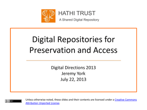 Digital Repositories for Preservation and Access
