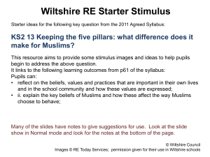 Islam: Keeping the five pillars - starter activity