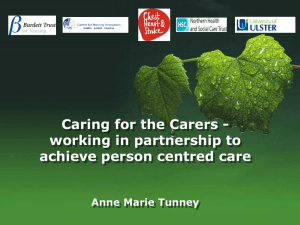 working in partnership to achieve person centred care