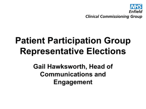 PPG elections update - NHS Enfield Clinical Commissioning Group