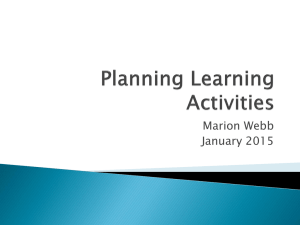 Planning Learning Activities