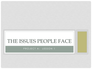 The Issues People Face Lesson 1