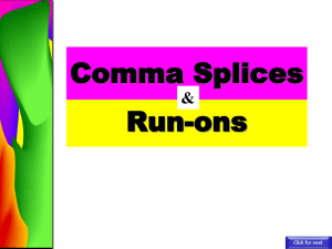 Run-ons & Comma Splices