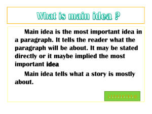 Recognize and finding the main idea of paragraph?